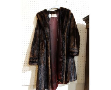 A Vintage Brown Fur Ladies Coat With Jaffa Furs Ltd Of Belfast Label