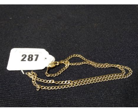 A 9ct Gold Flat Link Neck Chain, 10grm