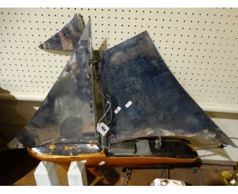 An Art Deco Period Wooden Hull & Chrome Sail Boat Table Lamp, 23" High