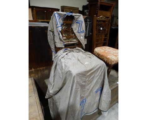 A Vintage Welsh Long Skirt & Tunic Of Check Design, & With Blue Trim