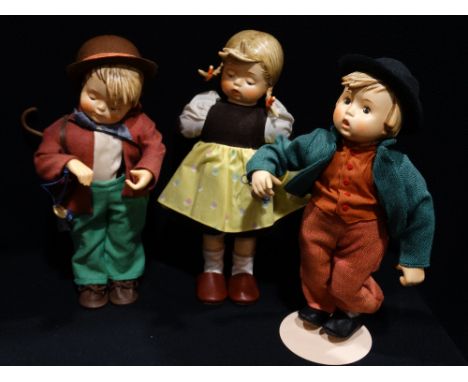 Three Collectable Boxed Mj Hummel Large Size Dolls