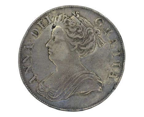 Queen Anne, Post Union with Scotland (1707-14), Crown, 1713 DVODECIMO, Third draped bust l. R. Crowned cruciform shields, ros