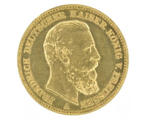 German States, Prussia, Frederick III (March 1888-June 1888), 20 (Twenty) Mark, 1888, gold, weight 8g, EF.Footnote: * The Yea