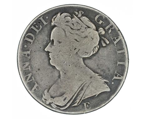 Queen Anne, Post Union with Scotland (1707-14), Crowns, 1707 SEXTO and 1708 SEPTIMO, Second draped bust l. E (Edinburgh) belo