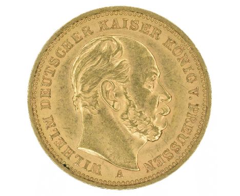 German States, Prussia, Wilhelm I (1861-1888), 20 (Twenty) Mark, 1888, gold, weight 8g, EF.Footnote: * The Year of the Three 