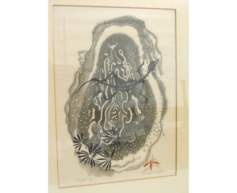 CLIFFORD WEBB (1895 - 1972) - Fossils, limited edition lithograph, signed and numbered 2/20 in pencil, 35.5cms x 25.5cms