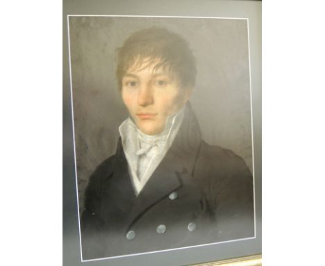 EARLY 19TH CENTURY ENGLISH SCHOOL - Portrait of a young gentleman, head and shoulders, pastel, unsigned, 52cms x 41cms in mod