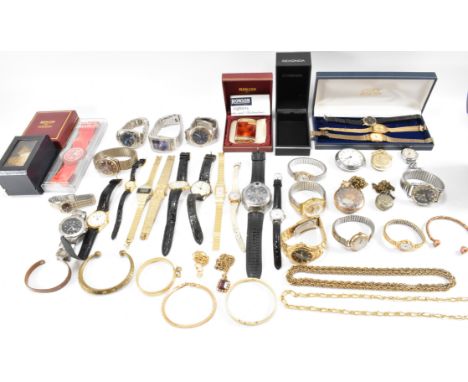 A collection of vintage ladies and gentlemen's wrist watches to include Swatch, Montine, Tavistok &amp; Jones, Avia, Claude V