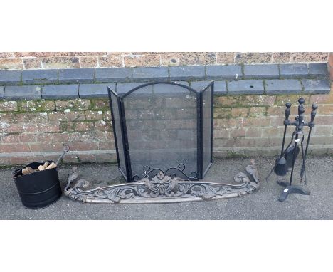 A CAST-IRON FENDER; 'SAMUEL ACKROYD No. 954 December 1st 1841' to the back, of Rococo design, 122cm wide, with modern fire to