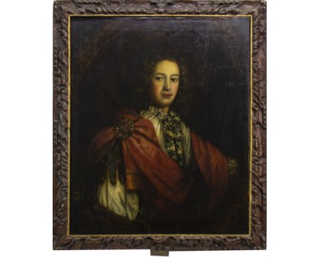 CIRCLE OF PETER LELY (DUTCH 1618 - 1680), PORTRAIT OF A YOUNG GENTLEMAN oil on canvas 75cm x 62cm Framed