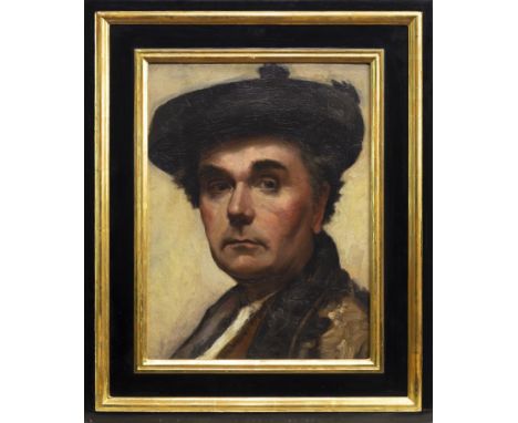 ATTRIBUTED TO SAMUEL G ENDERBY (BRITISH 1860 - 1921), PORTRAIT OF A MAN oil on board 42cm x 31cm Framed Label verso: The Coln