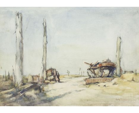 EMILY MURRAY PATERSON RSW SWA (SCOTTISH 1855 - 1934), THE DERELICTS AT POELCAPPELLE watercolour on paper, signed; inscribed v