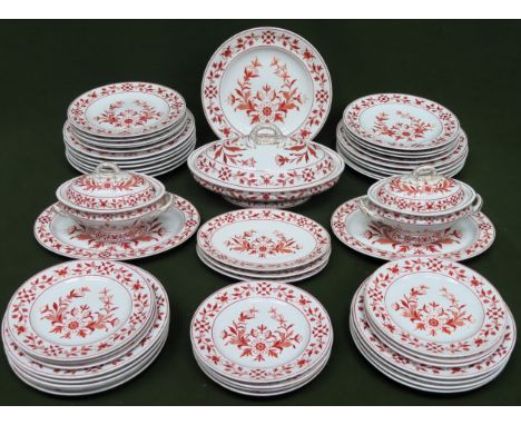 Large quantity of Royal Worcester dinnerware with Delft style floral decoration, dated 1884. Approx. 49 pieces

All in used c
