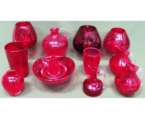 Parcel of various ruby coloured glassware

All in used condition, unchecked 