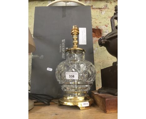 A Waterford crystal lamp Kent Accent, with cream shade 