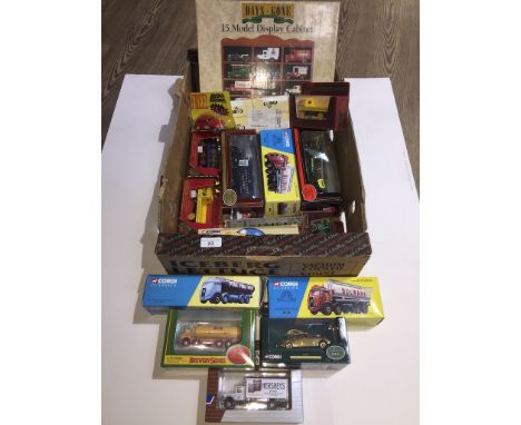 A box of boxed cars including Corgi Classics, Gilbow first editions, Matchbox Models of Yesteryear, and a Days Gone 15 Model 