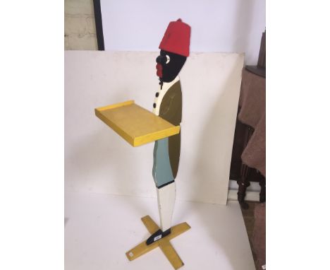 A vintage painted wooden dumb waiter 