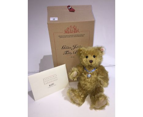 A Steiff Club Limited Edition bear - Golden Jubilee Teddy Bear, 35 cm. Produced exclusively for the Guild of Specialist Glass