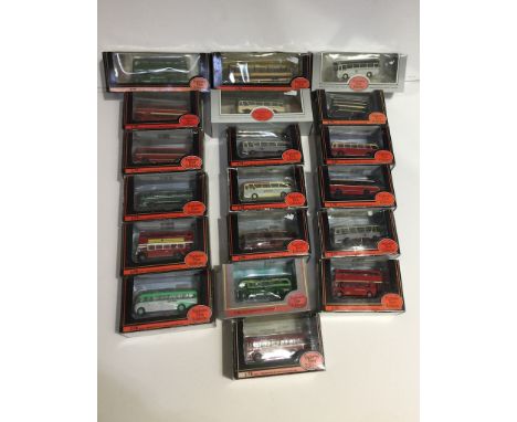 A box of 19 Gilbow Exclusive First Edition 1/76 scale buses, all boxed 