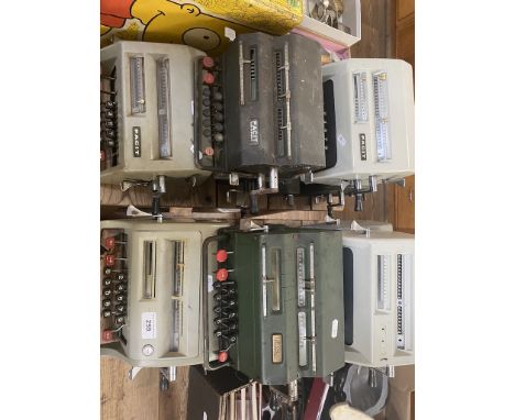 Ten vintage comptometers by Facit, Sweden 