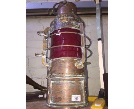 A ships Port side signal lamp - Fountayne L. &amp; E. Co. Ltd Tottenham - 1912. 