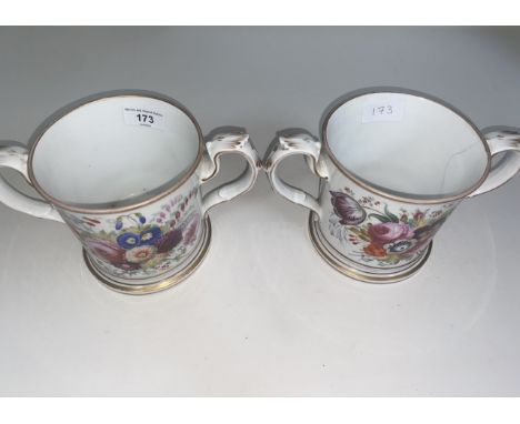 A pair of large loving cups, Sarah &amp; Edward Wood, Grayrigg (spelt Gregrigg). 