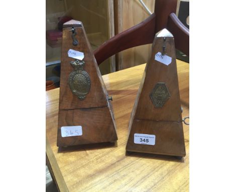 Two vintage Metronome de Maelzel, one marked London &amp; one Framce, one London, one France. 