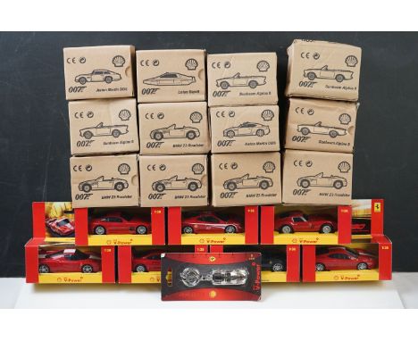 20 x Boxed and carded Mattel Hotwheels Shell diecast models to include 8 x Sunbeam Alpine 5, 5 x BMW Z3 Roadster, 2 x Aston M