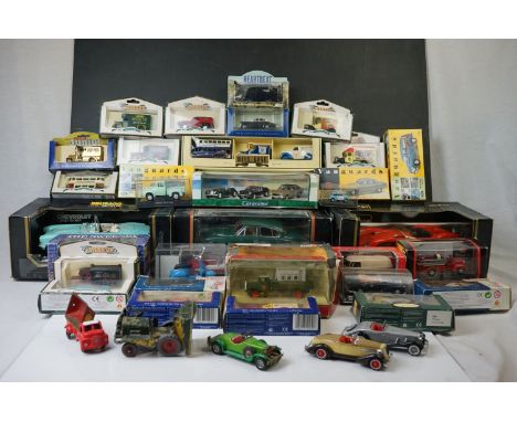 35 x Boxed diecast models to include 2 x Corgi D980/1 Ford Popular Van and 90011 Mack B Open Pumper Boston F.D., Matchbox Y41