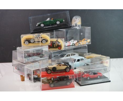 20 Diecast models of various scale, most contained within cases, include Leo Models Vintage Collection Alfa Romeo, Solido, Ri