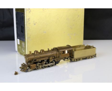 Boxed NorthWest Short Line HO gauge brass CMS&amp;P Prairie Class K-1 2-6-2 with clear vision tender, unpainted, ROK-AM, appe