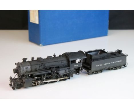 Boxed Alco Models HO gauge S-120 New York Central System G-46h 2-8-0 brass locomotive &amp; tender, made in Korea, painted, m