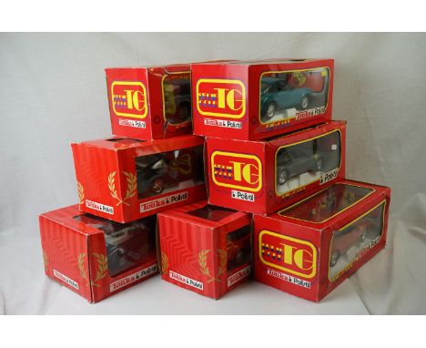 Seven boxed 1:18 scale Tonka Polistil diecast models to include 5 x Porchse 911 Turbo Cabriolet and 2 x Ferrari GTO 