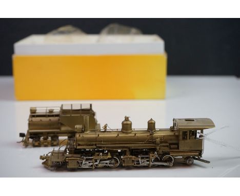Boxed Sunset Models HO gauge Casper South Fork and Eastern Sampson #7 2-6-6-2 brass locomotive &amp; tender (Korea), unpainte