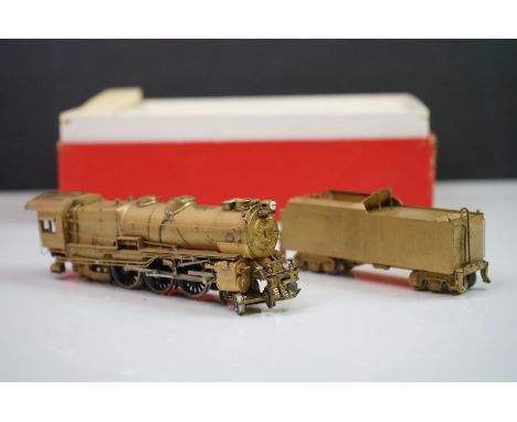 Boxed Westside Models HO gauge Pennsylvania K-5 4-6-2 brass locomotive &amp; tender made by Katsumi Mokeiten Co (Japan), unpa