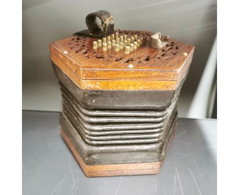 An antique accordion.
