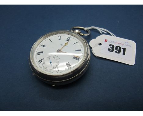 L. Rosenberg Leeds; A Hallmarked Silver Cased Openface Pocketwatch, the signed dial with black Roman numerals, the movement u
