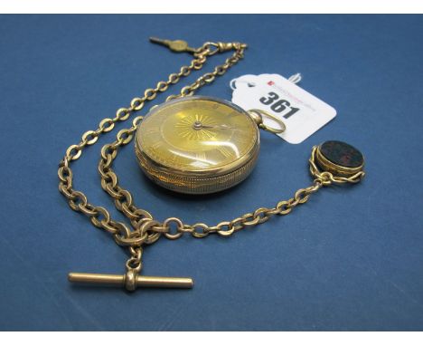 An 18ct Gold Cased Openface Pocketwatch, the engine turned dial with Roman numerals, the movement signed Robt Roskell Liverpo