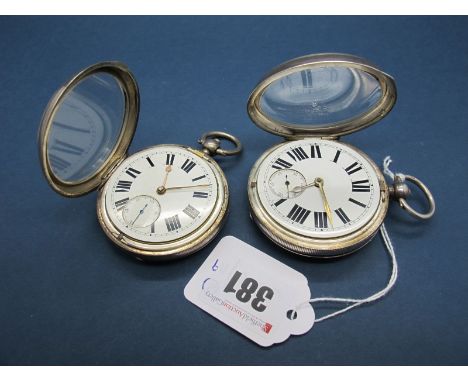 A Hallmarked Silver Cased Openface Pocketwatch, the dial with bold black Roman numerals and seconds subsidiary dial, the move