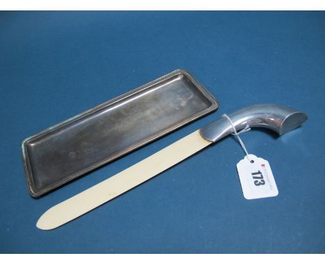A Rectangular Trinket Dish, of plain design, initialled, stamped "916/000" "D. Garcia", 23cms diameter; Together with A Page 