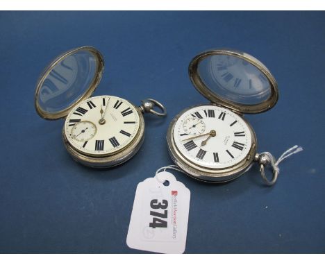 G. Lodge Barnsley; A Hallmarked Silver Cased Openface Pocketwatch, the signed dial with bold black Roman numerals and seconds