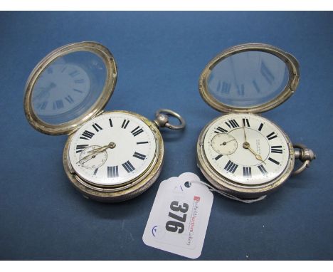 A Hallmarked Silver Cased Openface Pocketwatch, the dial with bold black Roman numerals and seconds subsidiary dial, the move