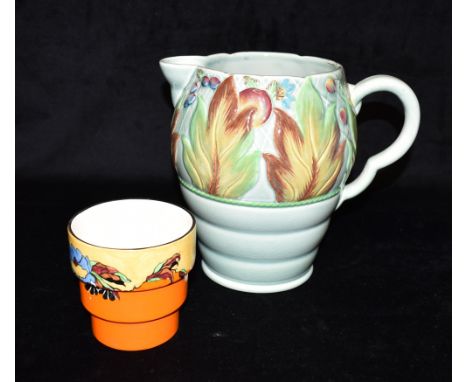 A LARGE CLARICE CLIFF NEWPORT PTTERY JUG  in the Celtic Leaf and Berry pattern, moulded number 41A to the base, 20cm high and