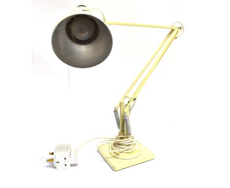 A HERBERT TERRY ANGLEPOISE LAMP  on stepped square base, cream colour Condition Report : good, electrically untested Conditio
