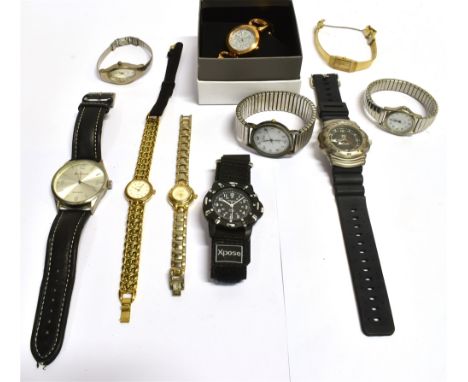 A COLLECTION OF WRISTWATCHES ten predominantly gent's modern wristwatches, to include Animal, Japan movement 27 Titanium seri