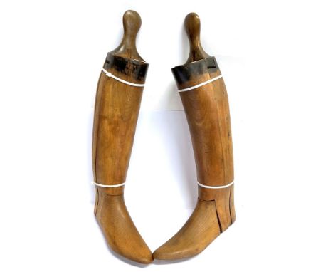A PAIR OF VINTAGE BOOT TREES  with applied oval ivorine label for Maxwell, Dover Street, London Condition Report : generally 
