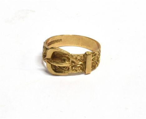 A VINTAGE 9CT GOLD BELT AND BUCKLE RING  Birmingham hallmark, ring size W, weight 4grams