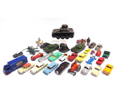 ASSORTED DIECAST MODEL VEHICLES circa 1950s-60s, by Dinky, Corgi and others; together with a Gama tinplate tank, variable con