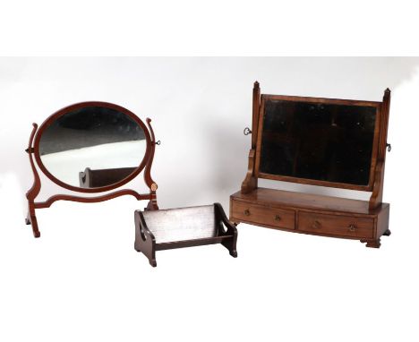 Two toilet mirrors; together with a book trough (3).
