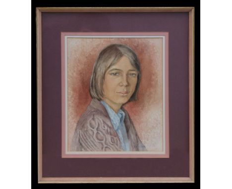 Kohler - Portrait of a Young Woman - Rowley Gallery label to verso, watercolour, framed &amp; glazed, 27 by 32cms.